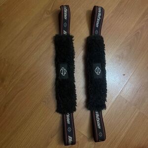 Harley-Davidson Black and Red Furry Strap Covers